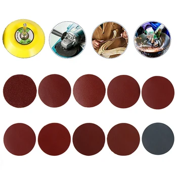 

100pcs 3inch 75mm Round Hook Loop Sander Sanding Discs Pads 80 - 3000 Grit Sandpaper For Polishing Cleaning Tools