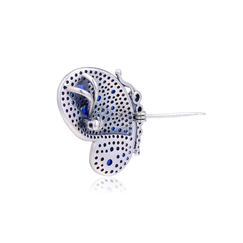 CKK-Necklaces-Pendants-Dazzling-Blue-Butterfly-Necklace-Pendant-Sterling-Silver-Jewelry-Choker-925-Original-Pingente (3)