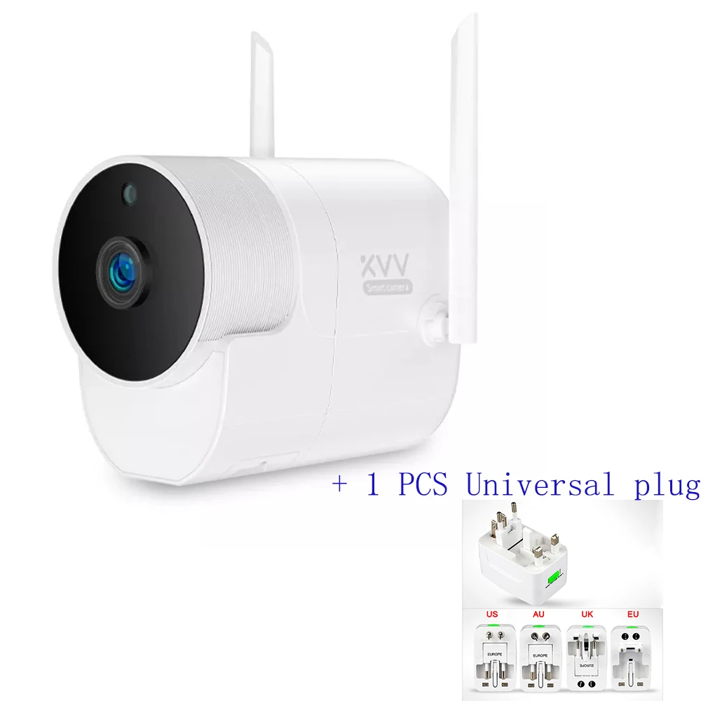 Universal plug Xiaomi Xiaovv Водонепроницаемая панорамная камера 360 IP камера s 1080P 180 ° наружная беспроводная WiFi инфракрасная смарт-камера ночного видения с приложением Mihome - Цветной: Universal plug