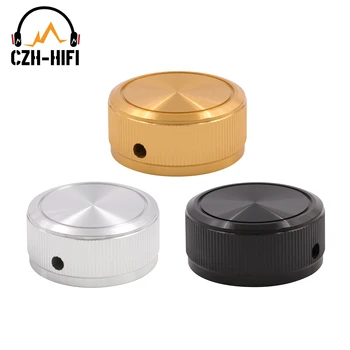 

1PC Audio Potentiometer Volume Control Knob 38x17mm CNC Machined Solid Aluminum Knob for CD Player Amplifier DAC Turntable DIY