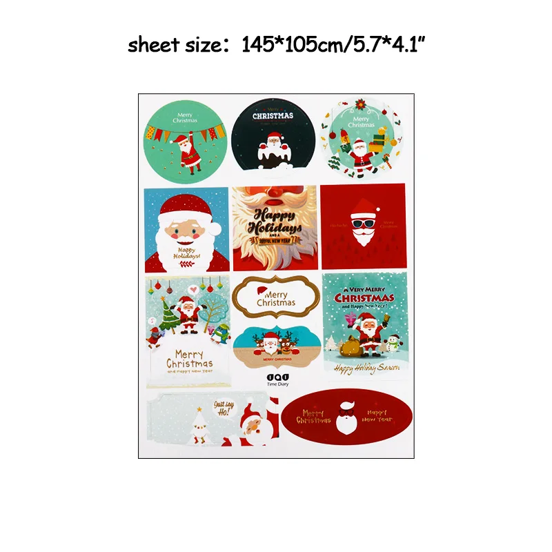 2pcs stickers-A WEIGAO милый олень дерево Подарочная коробка конфеты сумки Счастливого Рождества пакет для печенья на год рождественские вечерние подарочные пакеты пластиковые пакеты - Цвет: 2pcs stickers-A