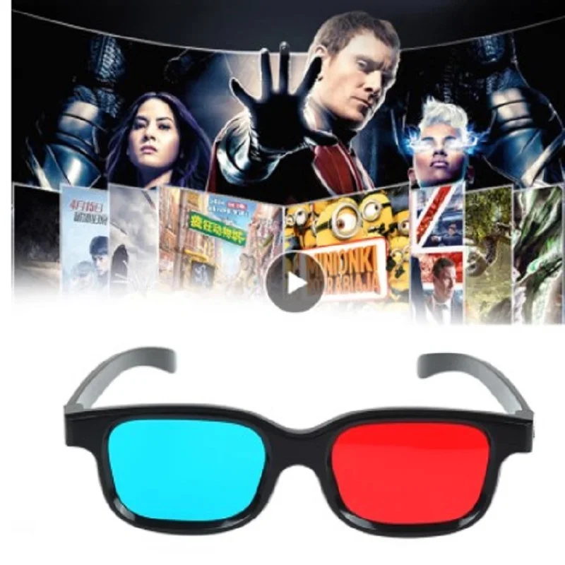 Gafas 3D para cine en casa, marco rojo/azul, Universal, inmersiva, experiencia Dimensional, Anaglyph, TV, película, DVD, juego, revistas, libros, PC