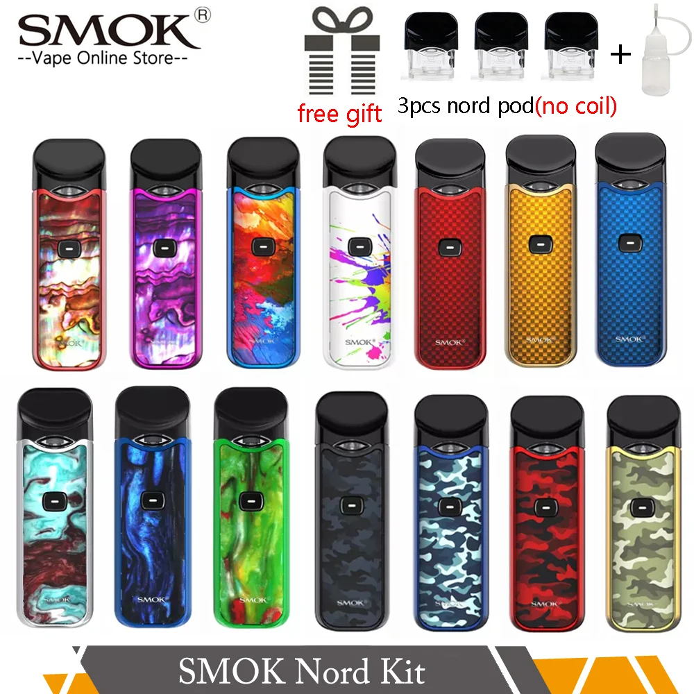 

pod Vape New colors Smok Nord Kit 1100mAh Built-in Battery 3ML Pod Cartridge Vape Pen Kit electronic cigarette to Vape Smok