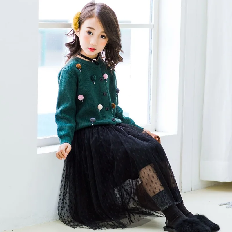 Осенний Детский свитер, кардиган для девочек в Корейском стиле, модный детский свитер, M047