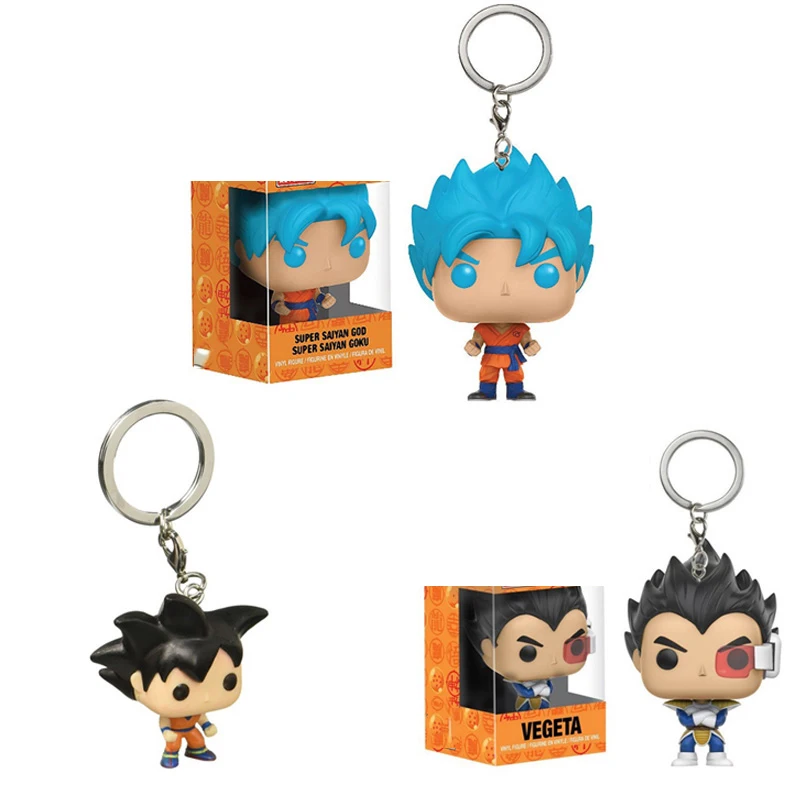Dragon Ball GOKU VEGETA Super Saiyan Goku Keychain Pvc Action Figure Collection Toys for Children with retail box | Игрушки и хобби