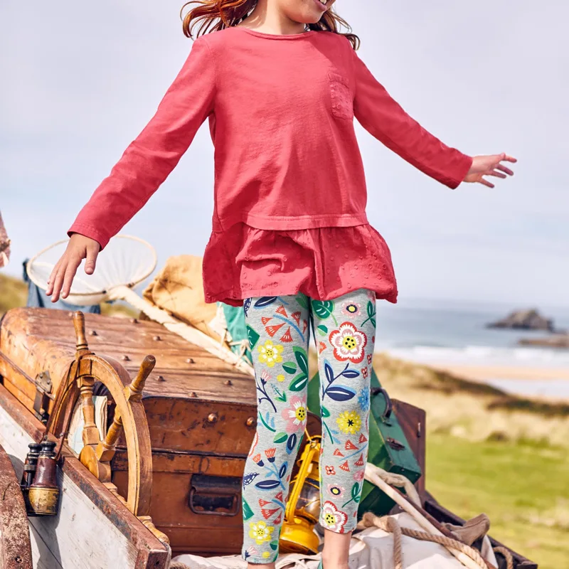 Леггинсы для девочек в европейском и американском стиле детские Леггинсы весенние штаны из чистого хлопка для девочек леггинсы с рисунком для девочек