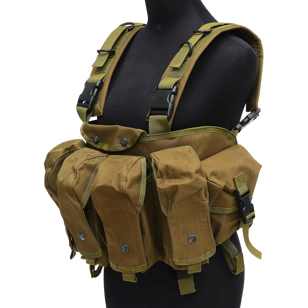 Outdoor Tactical Vest Combat Game Waistcoat Training Storage Carrier Belly Pocket Special Forces Waistcoat Equipment Unisex