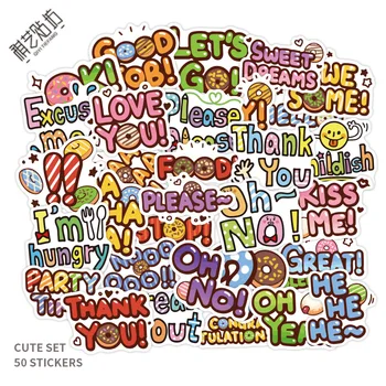 

50 English English-Waterproof Removable Waterproof Travel Trolley Stickers Notebook Stickers Automobile Sticker