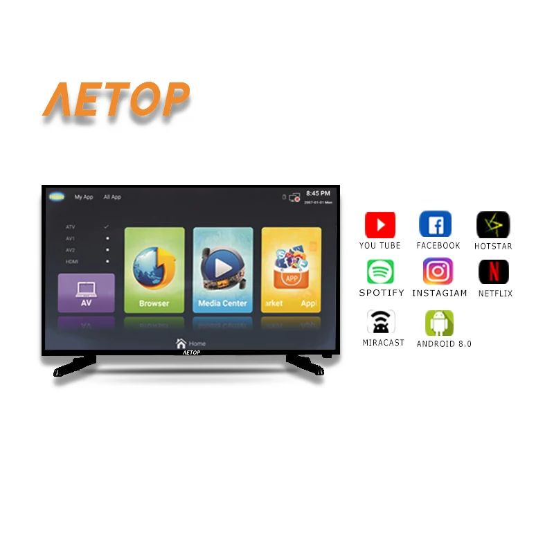 Горячая Распродажа мини Телевизор AETOP 32 дюймовый плоский экран Android 8 0 смарт