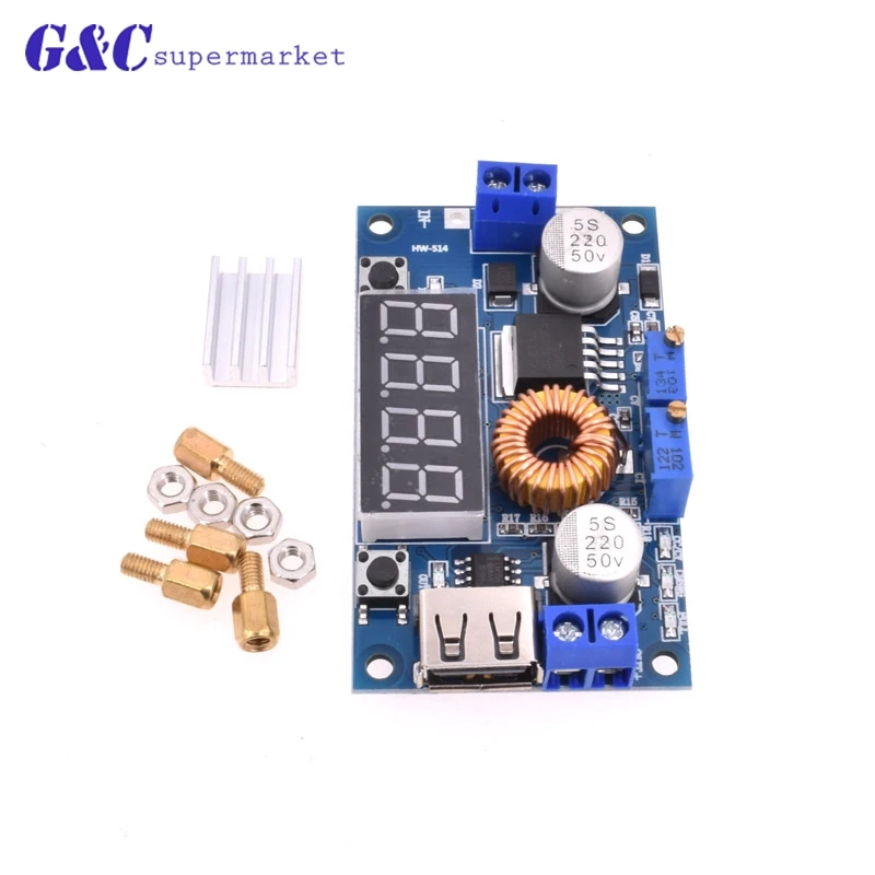 

1PCS 5A LED Drive Lithium charger ep down 5A Power Supply Module+Voltmeter