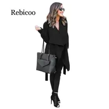 Зимние пальто для женщин, Осенняя шерстяная смесь, модные куртки с лацканами, сексуальный v-образный вырез, пояс на шнуровке, одноцветные повседневные тонкие пальто для женщин, верхняя одежда