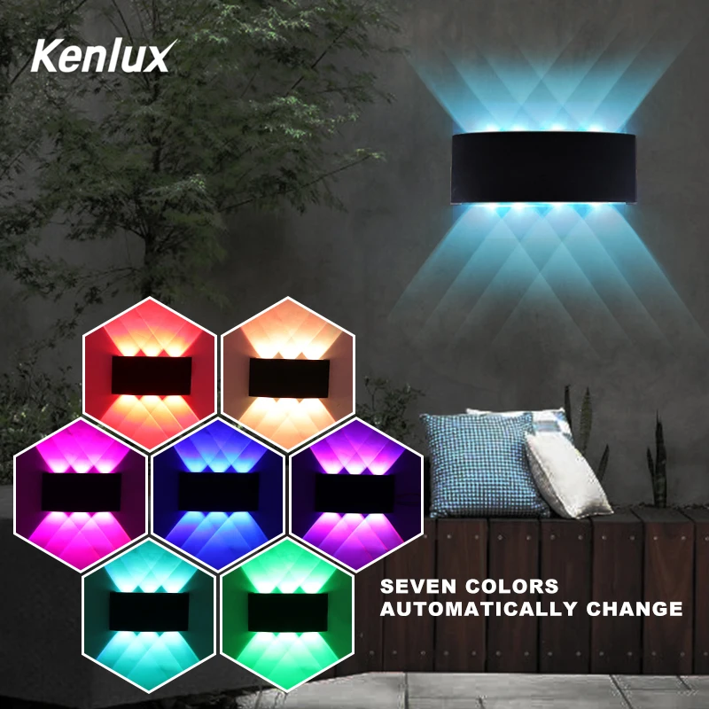 Светодиодный настенный светильник теплый белый/RGB комнатный для спальни