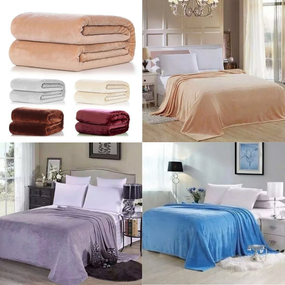 Маленький супер теплый однотонный теплый микроплюшевый флисовое покрывало для одеяла ковер для диван-кровать офисное Флисовое одеяло для сна Pet Прямая поставка