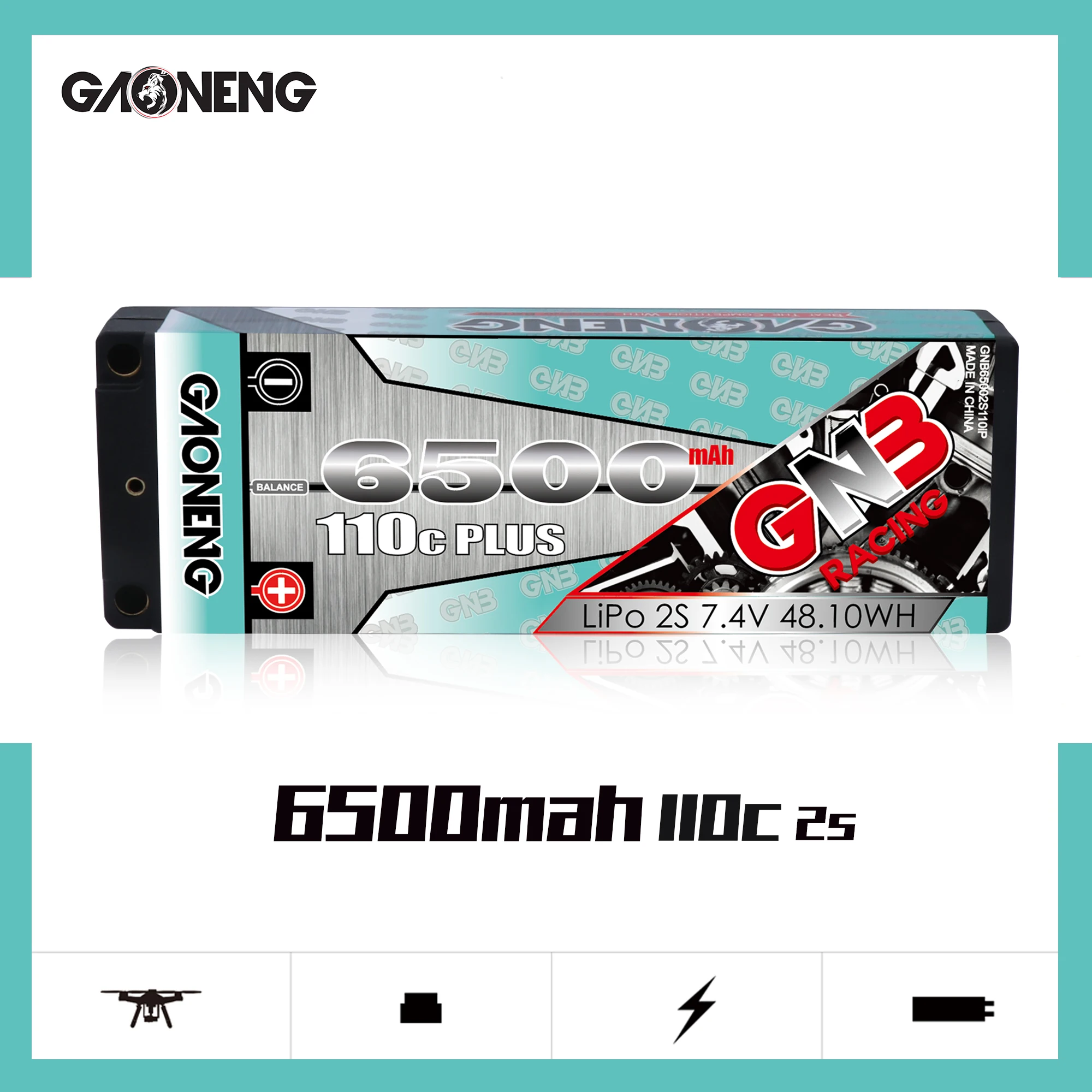 Литий-полимерный аккумулятор Gaoneng GNB 6500 мАч 2S 7 4 В 110C в твердом корпусе с разъемом 5