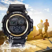 Часы светодиодный мужские водонепроницаемые спортивные часы ударные цифровые электронные модные спортивные мужские часы relogio masculino reloj hombre hot D4