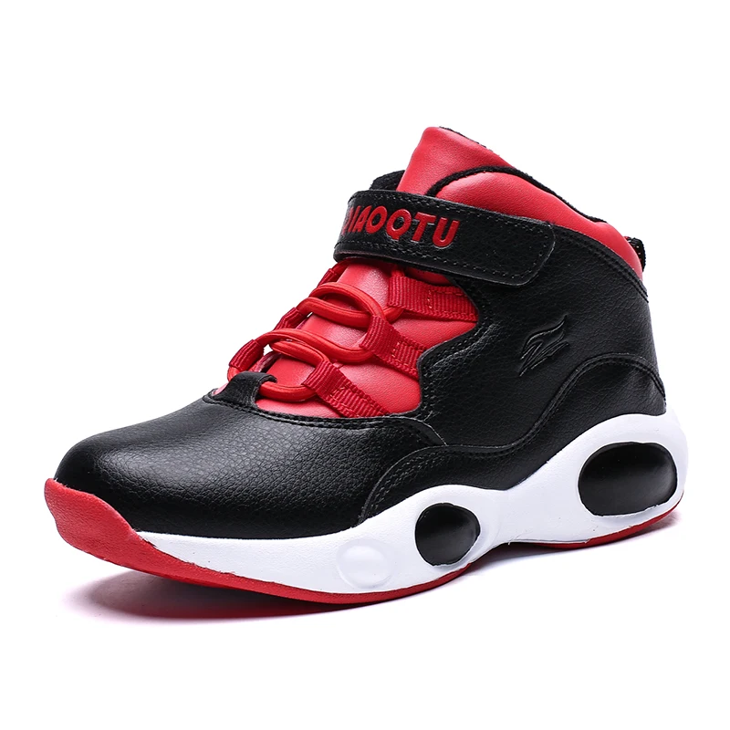 Баскетбольная обувь для мальчиков, детские кроссовки для мальчиков и девочек, обувь Kyrie 4 k, уличная Нескользящая спортивная обувь Kyrie 4k 1 Kyrie 4k ретро 11 - Цвет: Black Red