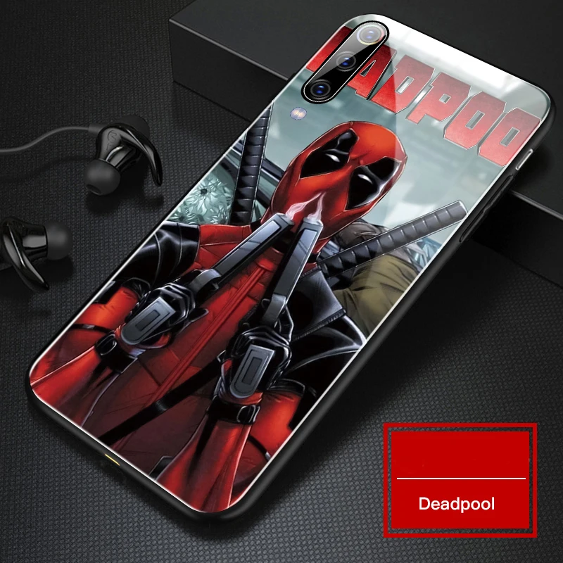Чехол для телефона Marvel Америка Капитан стекло для Xiaomi mi 8 9 SE Lite F1 9T красный mi Note 5 6 7 8 Pro Plus Черная пантера - Цвет: Deadpool