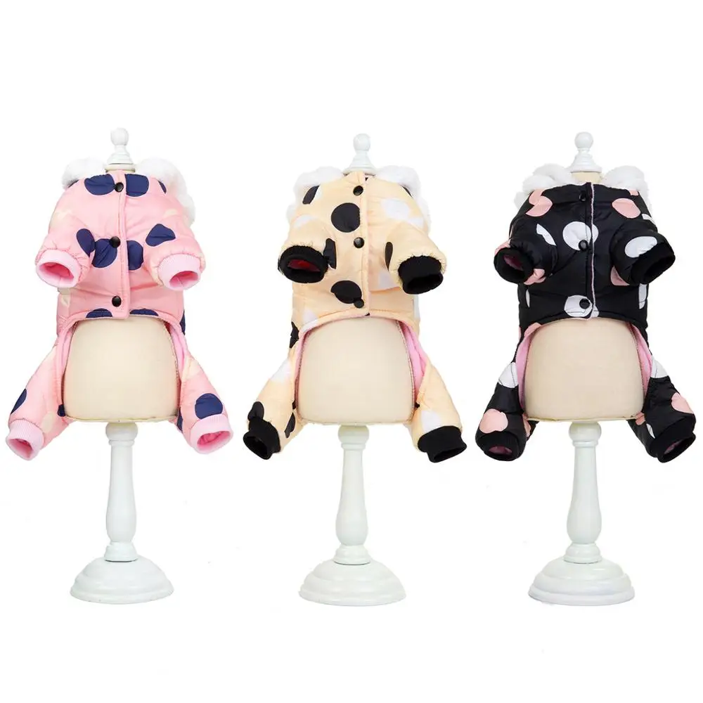 Small Dog Clothes Winter Jumpsuit For Pug Poodle Husky Jumpsuits Romper Coat Thickening Pet Clothing Puppy Cat Jumpsuit FHG