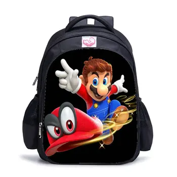 

16 inch Cartoon Super Mario Bros Sonic Hedgehog Children Backpack Schoolbag Boys and Girls Orthopedic Backpack Mochila Escolar