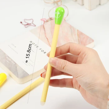 

Kawaii Cartoon Erasable Pen Expression Gel Pen Matchstick Writing Signing Pen Office Material School Supplies