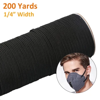 

6MM DIY Mask Braided Elastic Band Multipurpose Sleeve Elastic Band Narrow Side Cord Knit Band Sewing Accessories 200Yards