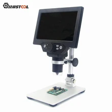Mustool G1200 цифровой микроскоп 12MP 7 дюймов Большой цветной экран большая база ЖК-дисплей 1-1200X непрерывное усиление Лупа