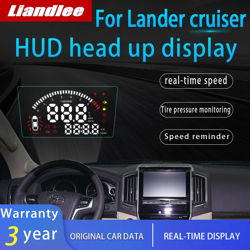 Liandlee Автомобильный дисплей HUD для Toyota Land cruiser 2010~ безопасный экран для вождения OBD II проекционный Спидометр лобовое стекло