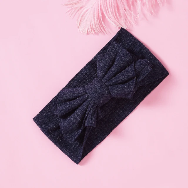 1pcs Solid Color Bowknot Baby Headband Elastic Turban Hairband Baby Girl Headbands Hair bands for Baby Girls Hair accessories A2NSNSFB-9689-12