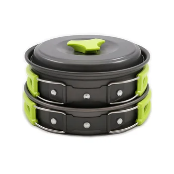 

Outdoor Camping Pot Kit Combination Picnic Cookware High Quality Portable Anti-Scratch Camping Cooking Picnic Bowl Pot Pan Kit