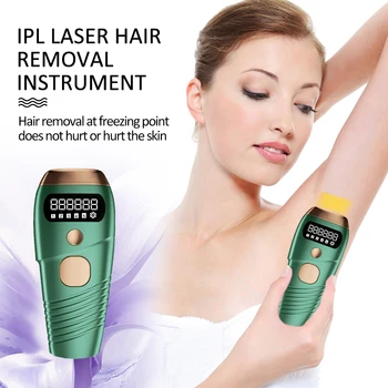 

Green/White IPL Technology Pulse Unhairing Laser Epilator Home Painless Photon Hair Remover Instrument With 5 Light Energy Level