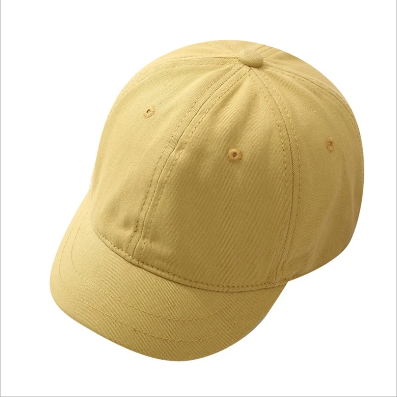 Short Brim Solid Color Dad Hat Adjustable Fashion New Unisex Hip Hop Spring Summer Soft Snapback Custom Logo Baseball Cap 6