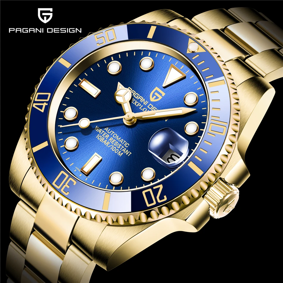 PAGANI DESIGN 40MM Men's Automatic Watch Luxury Sapphire Glass Mechanical Watch Stainless Steel Fashion Sports Waterproof Watch