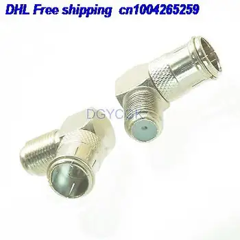 

DHL 100pcs Conversion Adapter Slide-on F male M connector to F TV female F RA 90 degree RF connector connector 22ds