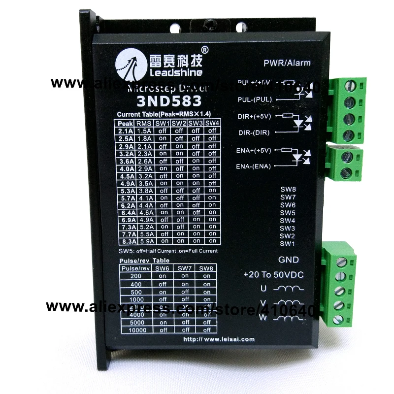 

Leadshine 3ND583 3 Phase Analog Stepper Drive Max 50 VDC / 8.3A suitable for fit nema 23 and 34 stepper motor