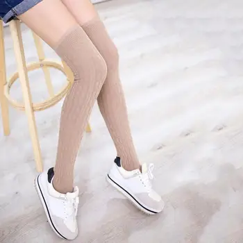 

Woman Lady's Wool Braid Over Knee Socks Thigh Highs Hose Stockings Twist Warm Winter гольфы