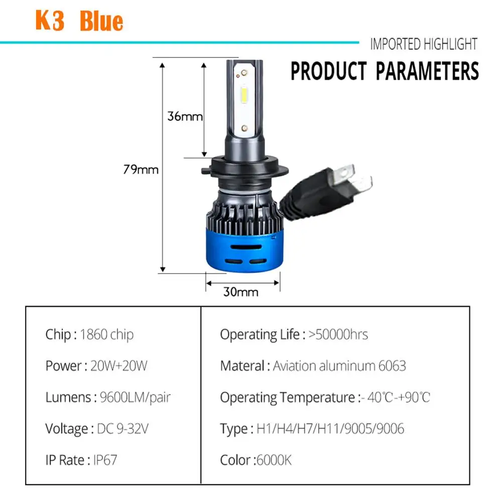 Светодиодный H7 H4 H1 H11 H8 Автомобильная Лампа 6000K лампа 9005 9006 HB3 HB4 12V 24V K Серия COB/1860 чип люсис привело Para Авто ампулы светодиодный Voiture