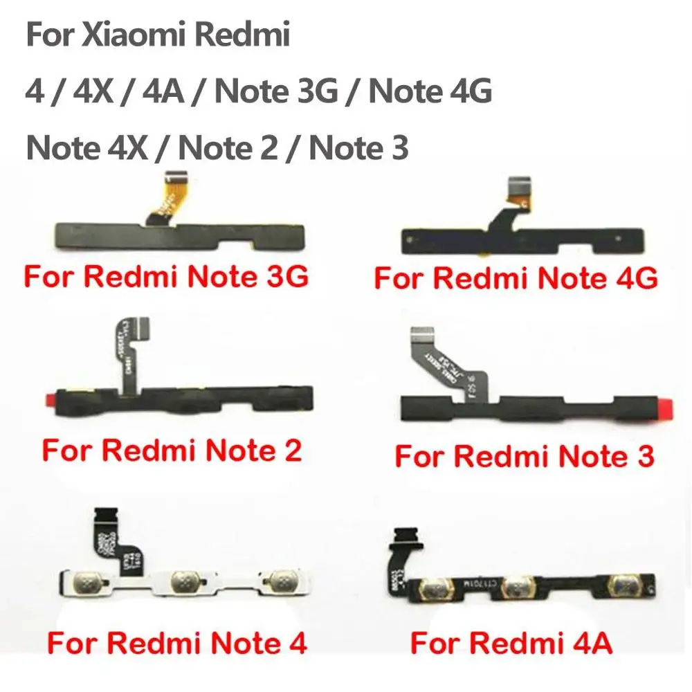 

Power Button Volume Flex Cable For Xiaomi Redmi 4 4X 4A Note 2 Note 3 Note 4X Repair Replacement Parts
