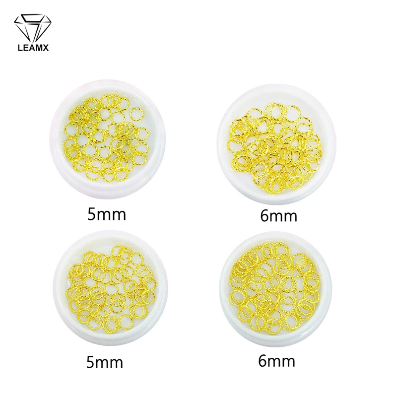 

LEMAX 50pcs/Box Gold Alloy Round Frame Rivets Nail Art Decoration Ornament DIY Circle Nails Charms UV Gel Manicure Tool L545