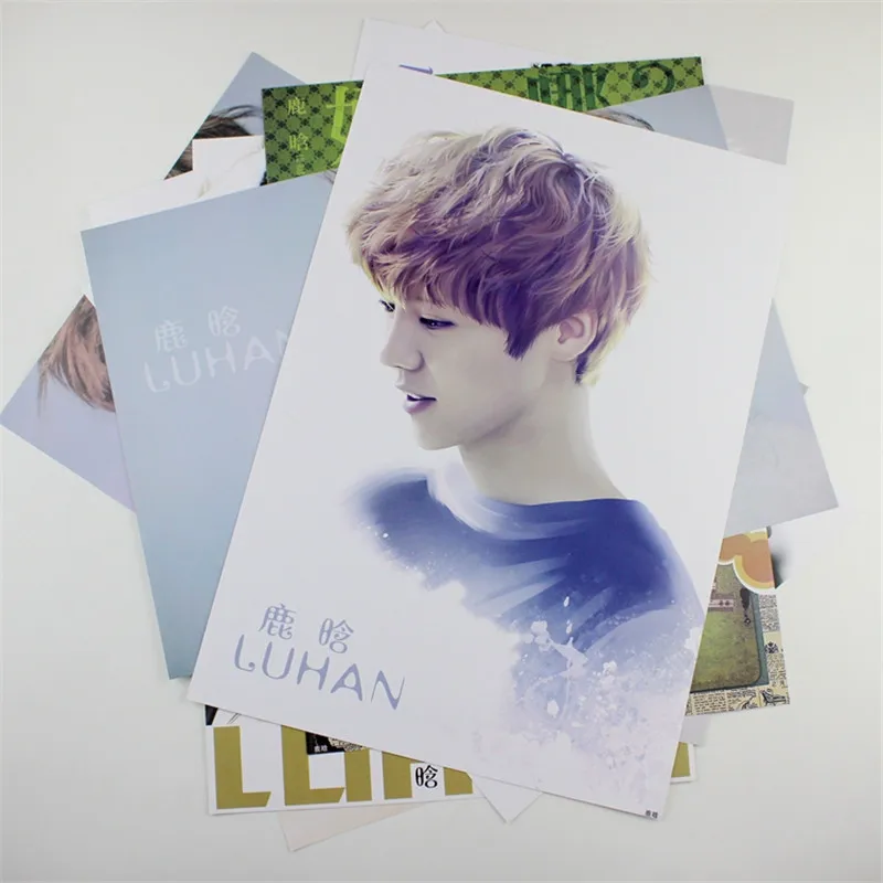 8*(42x29cm)EXO Luhan poster Wall decoration Korean celebrity birthday gift wallpaper  EXO|Wall Stickers| - AliExpress