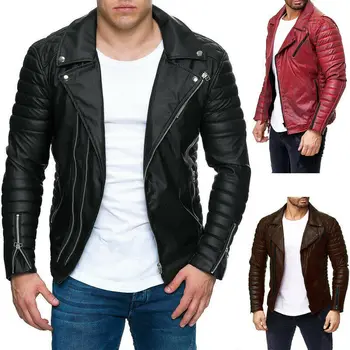 

NEW Men's Stylish Motorcycle slim fit Genuine Lambskin Leather Biker Jacket