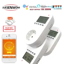 Штепсельная Вилка стандарта ЕС wifi термостат 16А для интерактивного голосового ответа TUYA