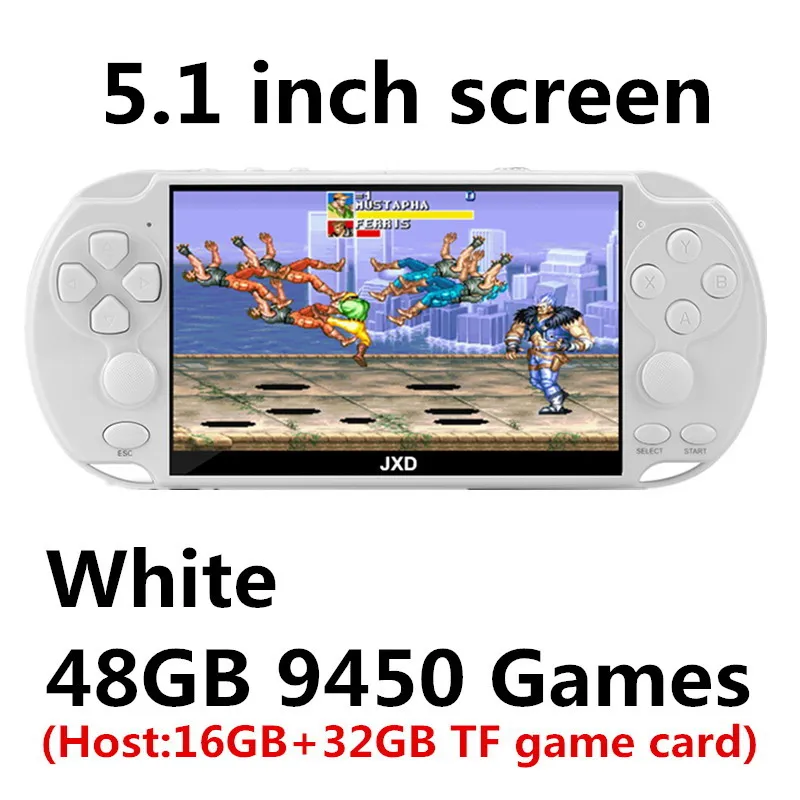 5.1White 9450 games JXD классический Ностальгия Большой Рокер ретро мини игровой автомат построить в 9000 аркадная игра neogeo/cp1/cp2/gbc/gb/ - Цвет: 5.1White 9450 games