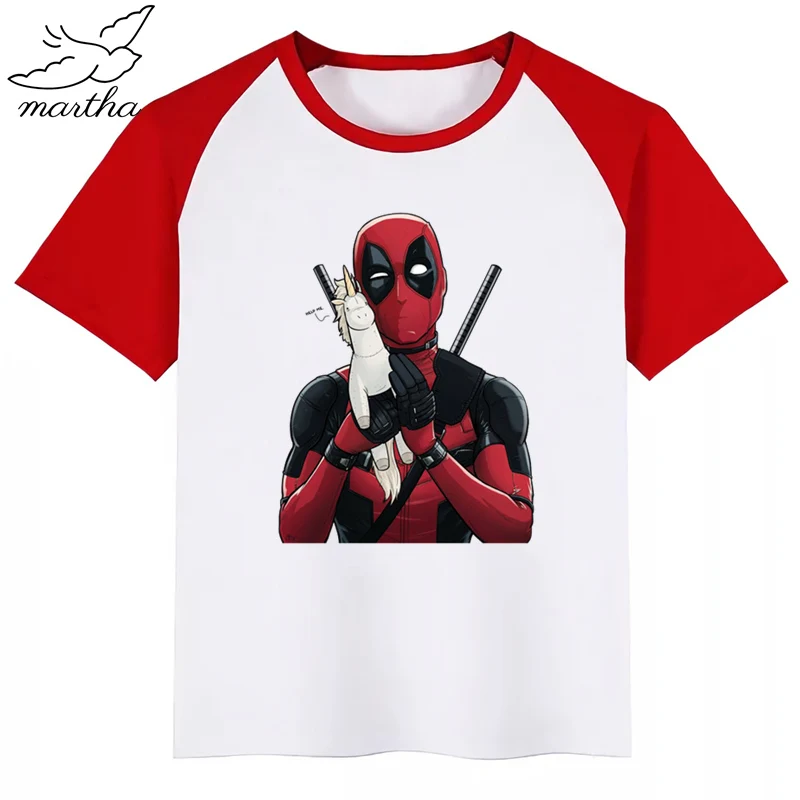 Футболка с принтом «Dead Pool» «сделай сам» забавная одежда детская летняя футболка модная детская одежда футболка детская футболка с рисунком - Цвет: RedF
