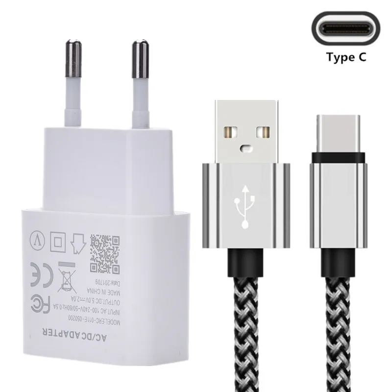 Быстрое зарядное устройство QC2.0 5V 2A EU Plug USB 3,1 type-C кабель адаптер для быстрой зарядки для смартфона huawei P20 Lite P30 P9 Nova 3 5 5i Pro