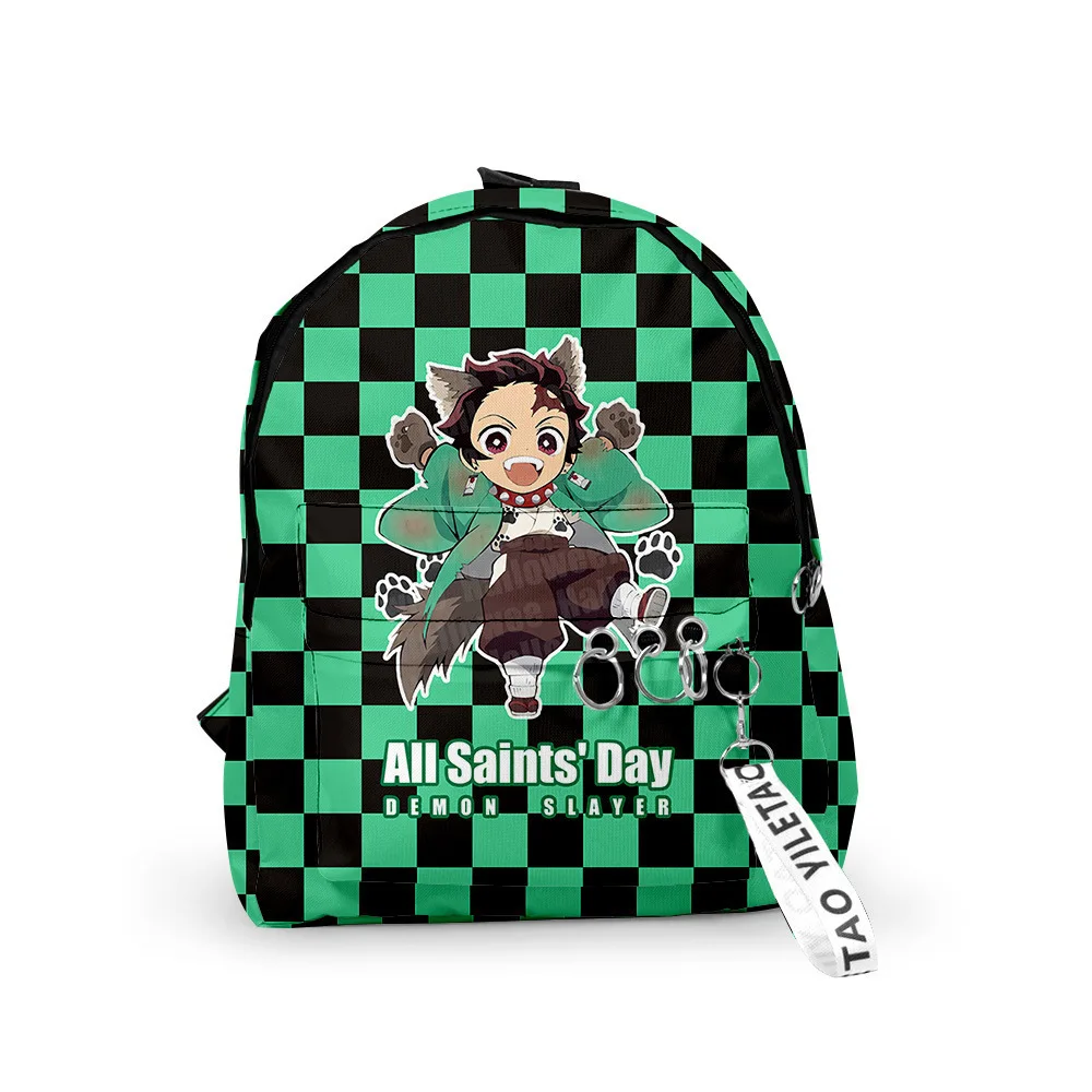 

Weysfor Demon Slayer Backpack Kimetsu no Yaiba Canvas Bag Tomioka Giyuu School Bags Travel Bag Mochila Feminina Notebook Bags