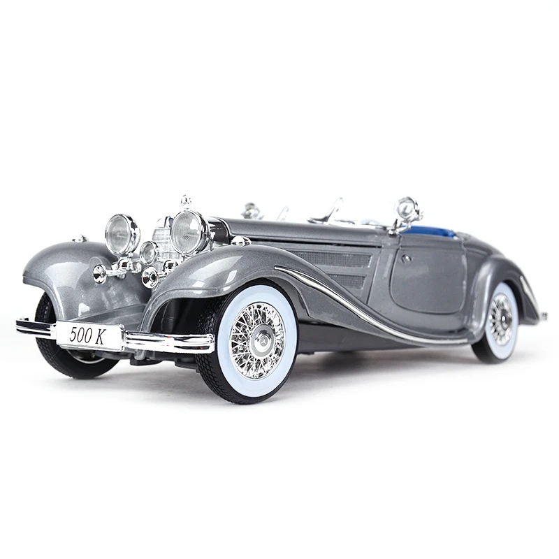 Maisto 1:18 1936 500K Typ Special Roadster Grey Static Die Cast Vehicles Collectible Model Car Toys