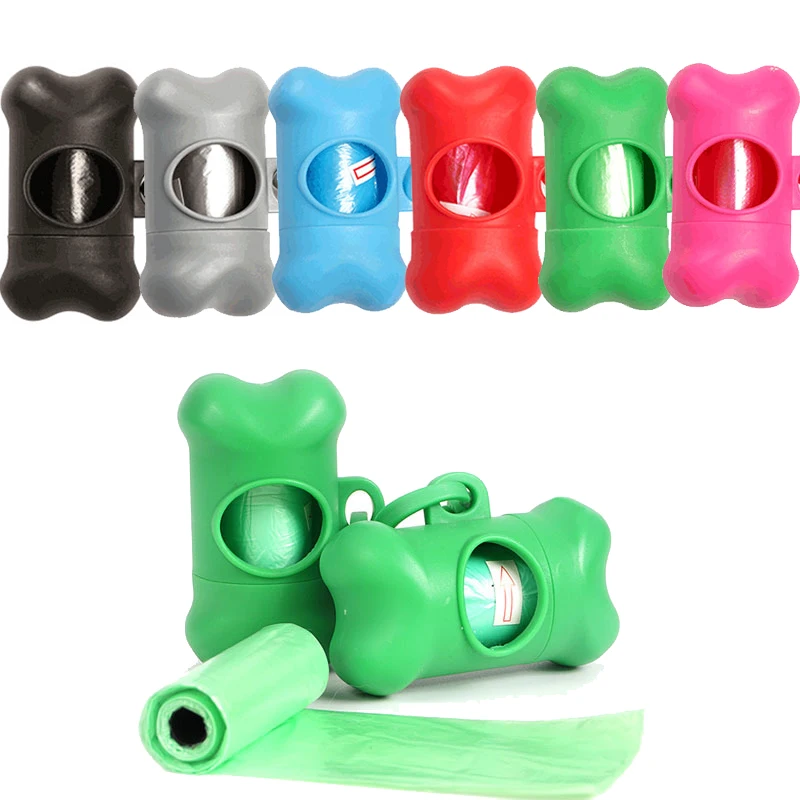 Dispensador de bolsas de basura para mascotas, soporte de plástico para residuos de perros, portador dispensador, 10 rollos