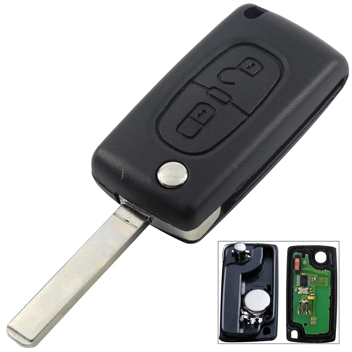 

2 Buttons 434MHz ID46 PCF7961 Chip No Groove Folding Car Remote Key Replacement Parts for Peugeot 307 3008 308 408 VA2 CE0536