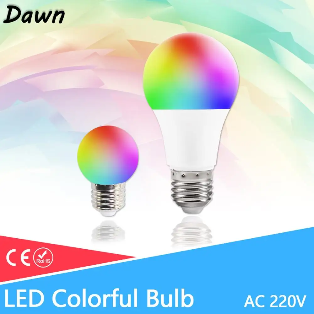 Светодиодный светильник E27 3 Вт G45 7 A60 RGB светодиодный цветной SMD 2835 AC 220 В 240 для