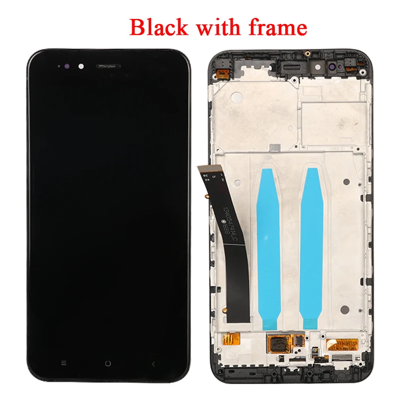 Black with Frame Для Xiao mi A1 mi A1 ЖК-дисплей+ сенсорный экран+ рамка с кнопкой сзади светильник гибкий кабель стеклянная панель инструменты для Xiaomi mi A1 mi A1 lcd - Цвет: Black with Frame